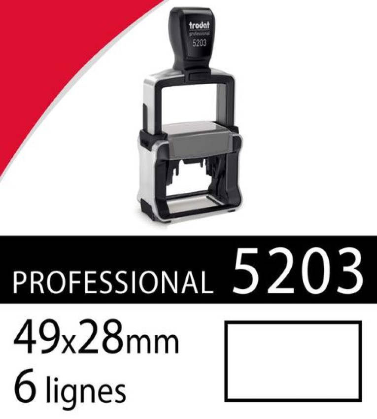 Timbres auto-encreurs cachet PRO base métal tampon rectangulaire -6 lignes